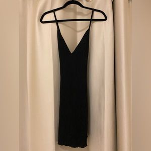 Seek the Label- black ruched bodycon mini dress, from LF, Size small, v-neck